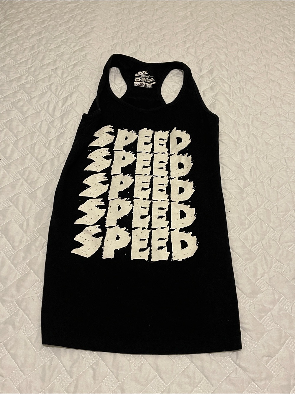 Nike Black Swim Tank with White SPEED Graphic